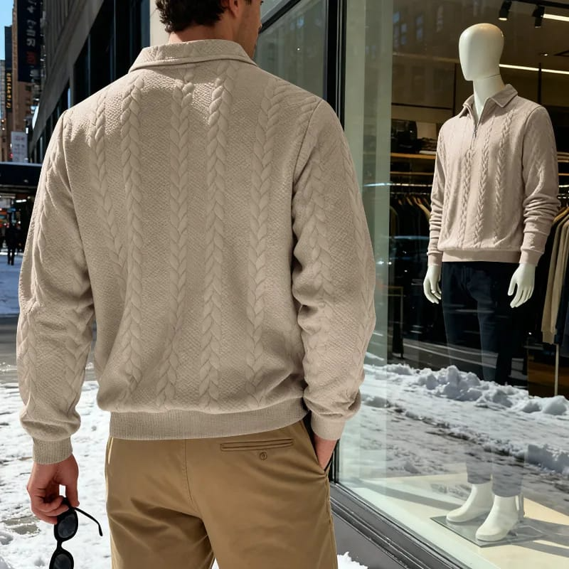 Classic Zip Cable Sweater