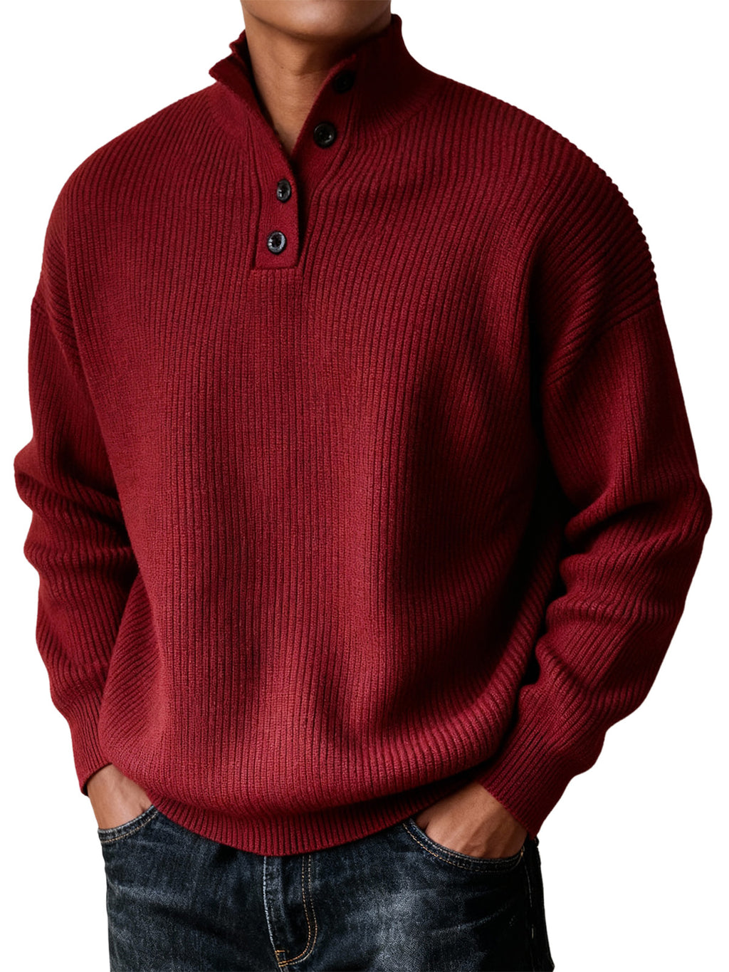 Men's Simple Turtleneck Casual Knitted Sweater For Christmas And New Year