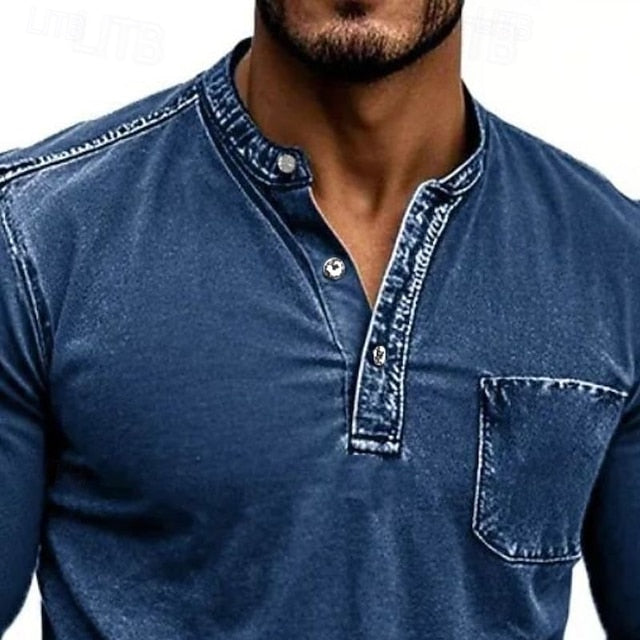 The Classic Henley Shirt: A Versatile Long Sleeve Top for Casual & Street Style