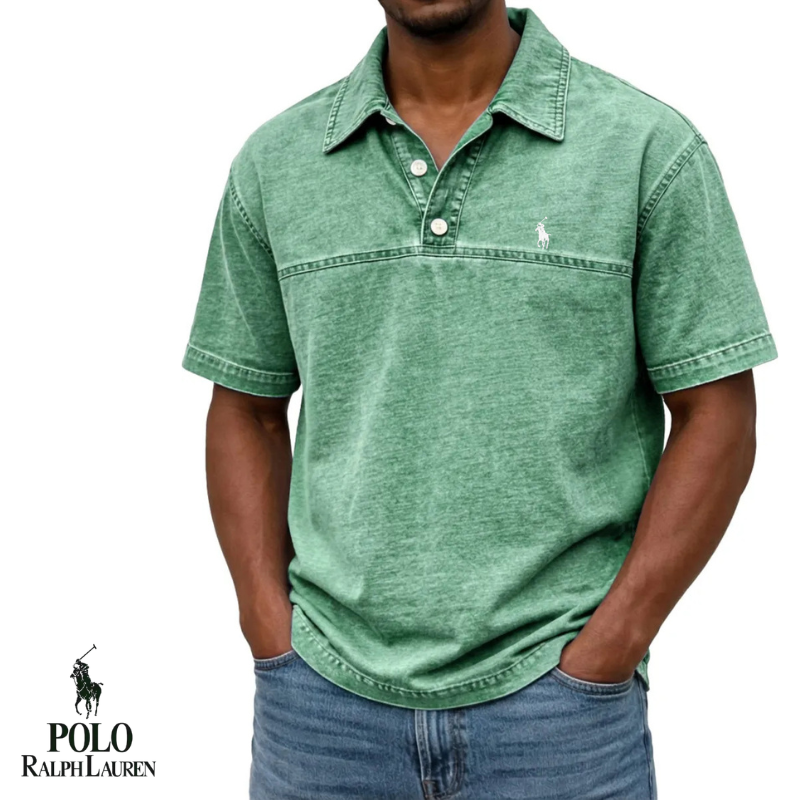 Washed Casual Slim Polo Shirt