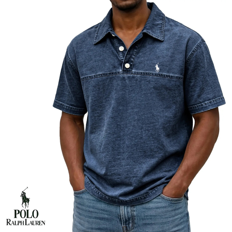 Washed Casual Slim Polo Shirt
